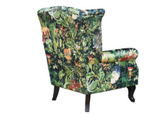 Load image into Gallery viewer, TNC Green Jungle Large Patchwork Wing Chair, 2199-103C
