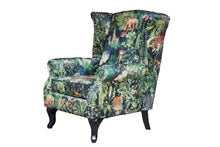 Load image into Gallery viewer, TNC Green Jungle Large Patchwork Wing Chair, 2199-103C
