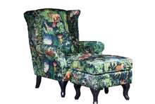 Load image into Gallery viewer, TNC Green Jungle Large Patchwork Wing Chair, 2199-103C
