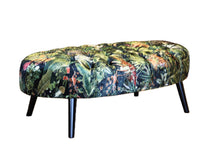 Load image into Gallery viewer, TNC Green Jungle Oval Patchwork Ottoman, 103C
