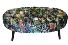 Load image into Gallery viewer, TNC Green Jungle Oval Patchwork Ottoman, 103C
