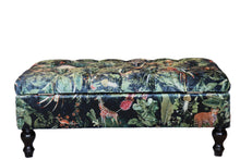 Load image into Gallery viewer, TNC Green Jungle Patchwork Storage Ottoman, 103C

