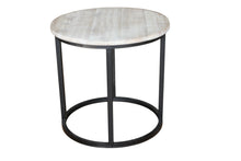 Load image into Gallery viewer, TNC Metal Frame Round Lamp Table, Recycled Fir
