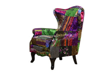 Load image into Gallery viewer, TNC Green Jungle Patchwork Wing Chair, 2222-103C
