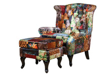 Load image into Gallery viewer, TNC Large Patchwork Wing Chair, 2199-55D
