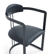 Load image into Gallery viewer, TNC Lunette Chair, Black Leather and Steel Frame
