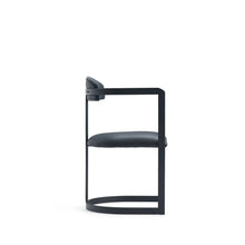 Load image into Gallery viewer, TNC Lunette Chair, Black Leather and Steel Frame
