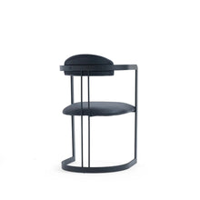 Load image into Gallery viewer, TNC Lunette Chair, Black Leather and Steel Frame
