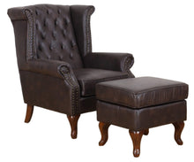 Load image into Gallery viewer, TNC Large Wing Chair 2199, Dark Brown
