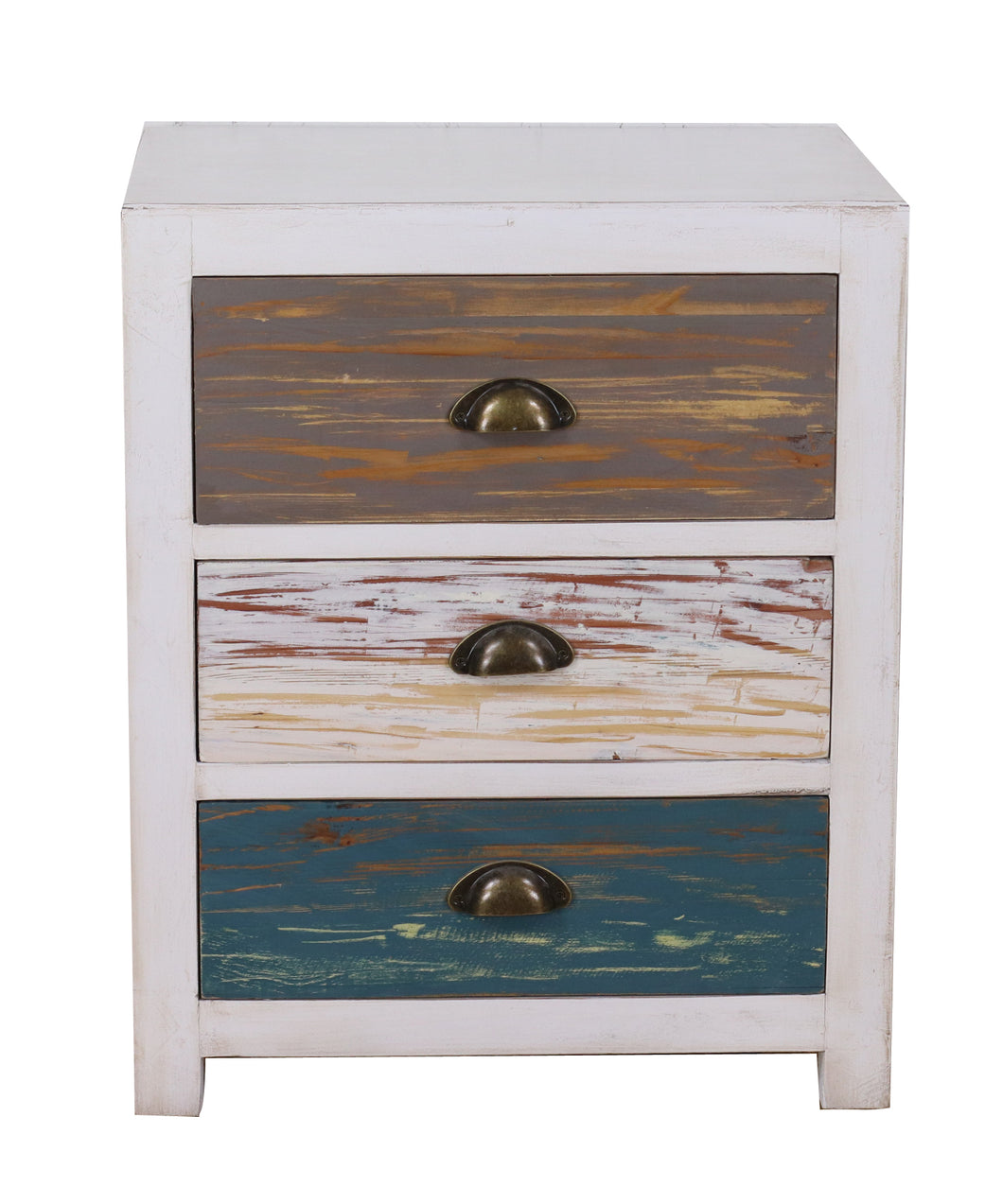 TNC 3 Drawers Bedside Cabinet, Recycled Fir