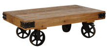 Load image into Gallery viewer, TNC Recycled Fir  Coffee Table with 4 Wheels, Brown
