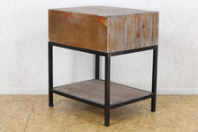 Load image into Gallery viewer, TNC Metal Base Recycled Fir Bedside Table
