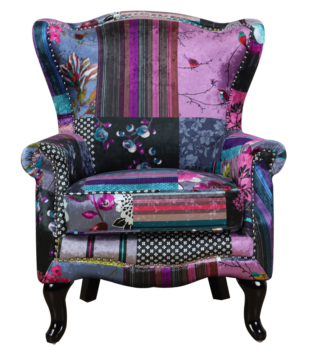TNC Patchwork Wing Chair 2222-35C