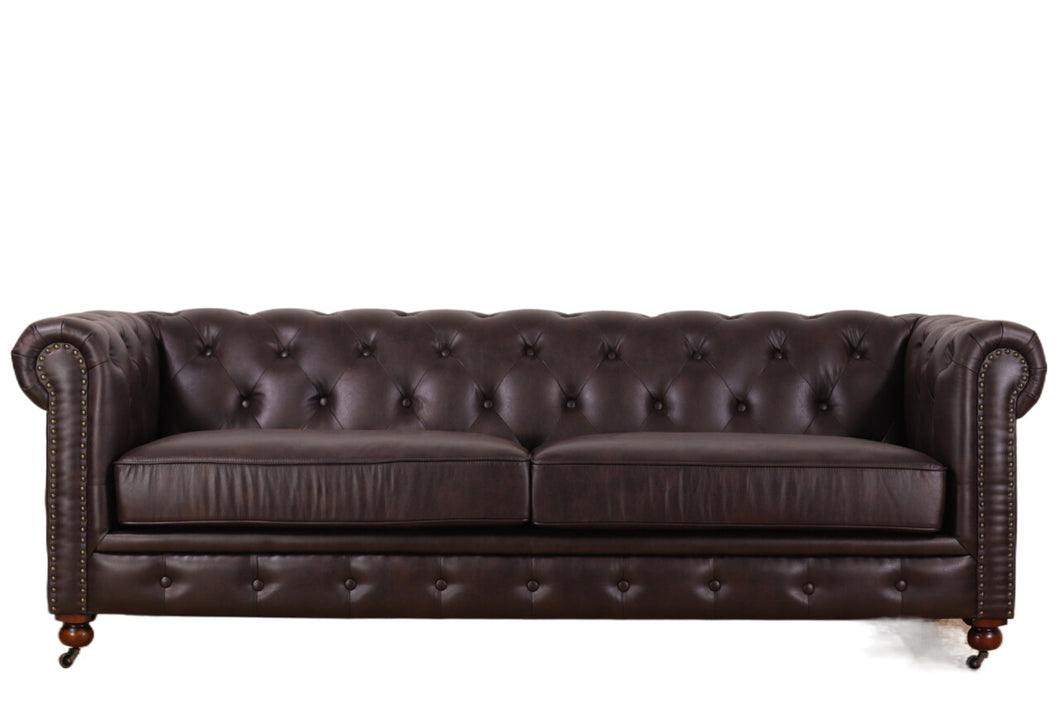 TNC Chesterfield 3 Seater Sofa, 1060S Dark Brown