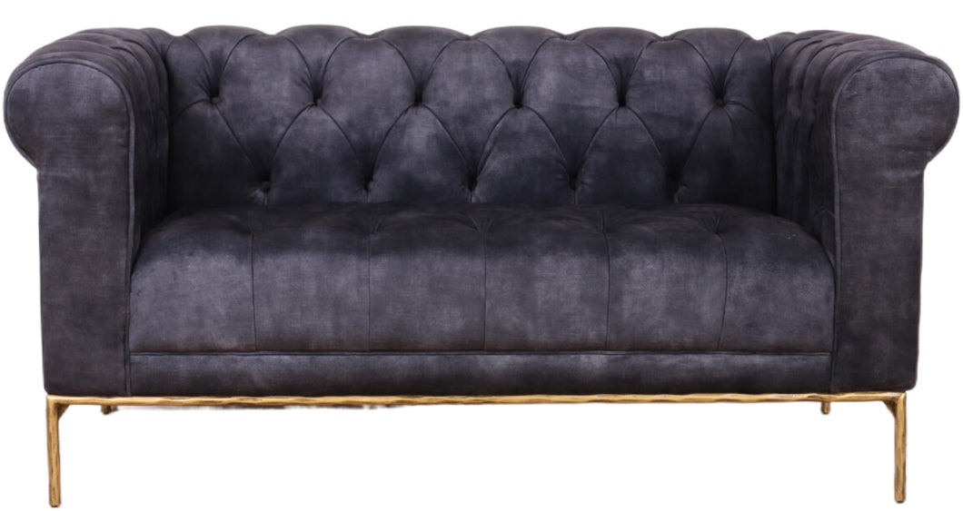 TNC Contemporary Chesterfield 2 Seater Sofa, Charcoal