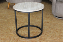 Load image into Gallery viewer, TNC Metal Frame Round Lamp Table, Recycled Fir
