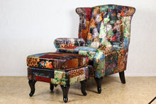 Load image into Gallery viewer, TNC Large Patchwork Wing Chair, 2199-55D

