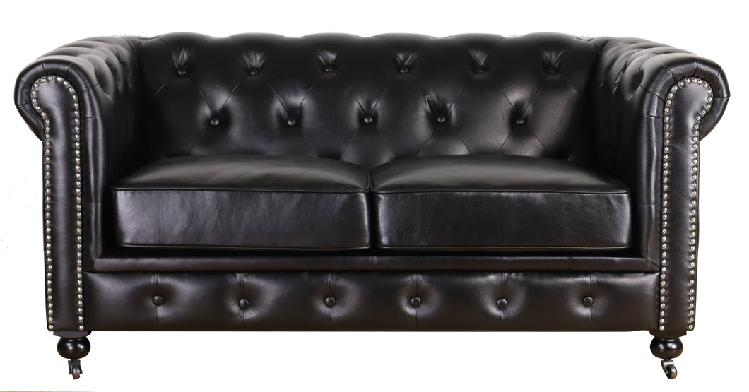 TNC Chesterfield 2 Seater Sofa, 1060L, Black