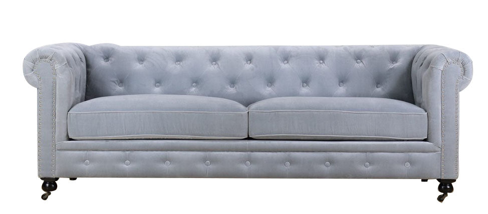 TNC Chesterfield 3 Seater Sofa, Silver Grey